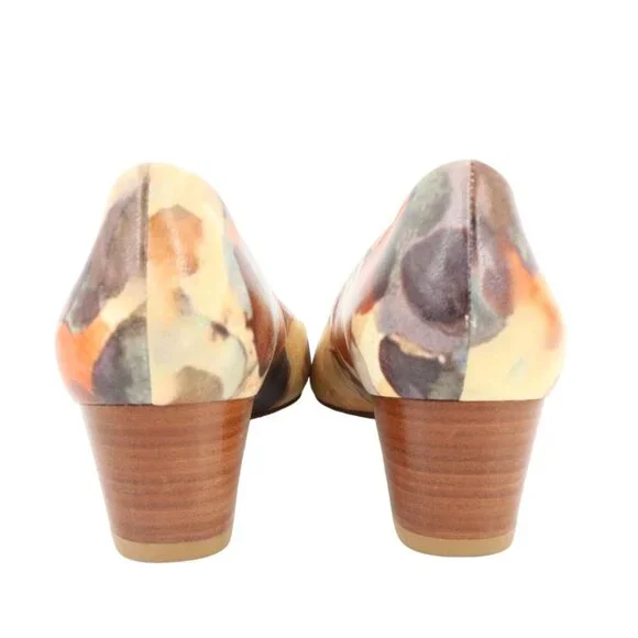 Stuart Weitzman Largo Miel Tie Dye Pointed Toe Slip On Block Heels 8 - Picture 5 of 6